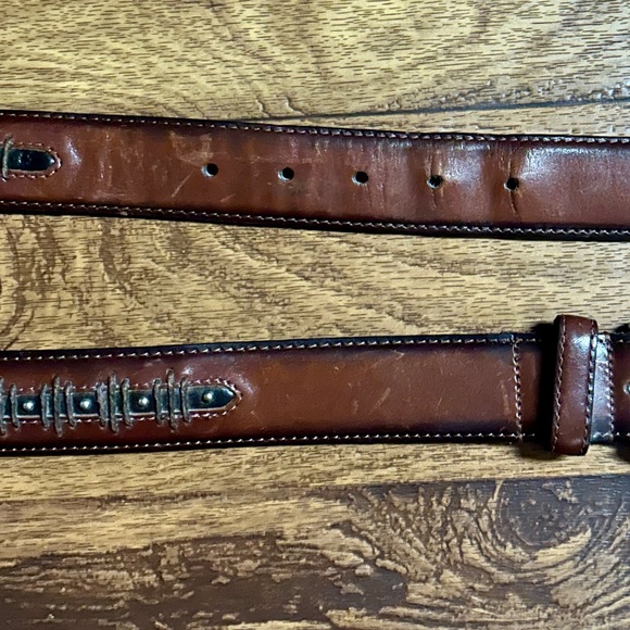 Brighton • Size 33 • Men’s • Brown/Black • • Studded • Belt - Picture 6 of 10